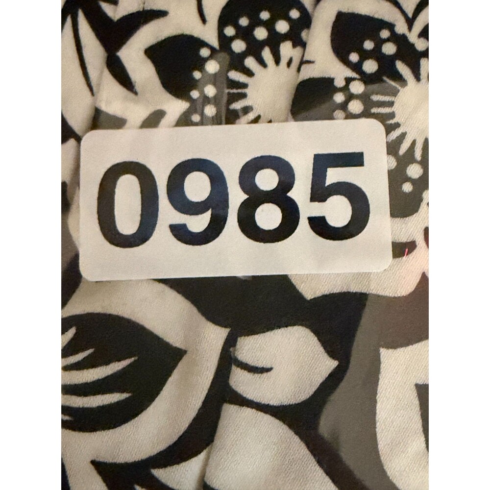 White House Black Market Women's Size 0 Strapless Floral Dress Black White Cotto - Picture 7 of 7